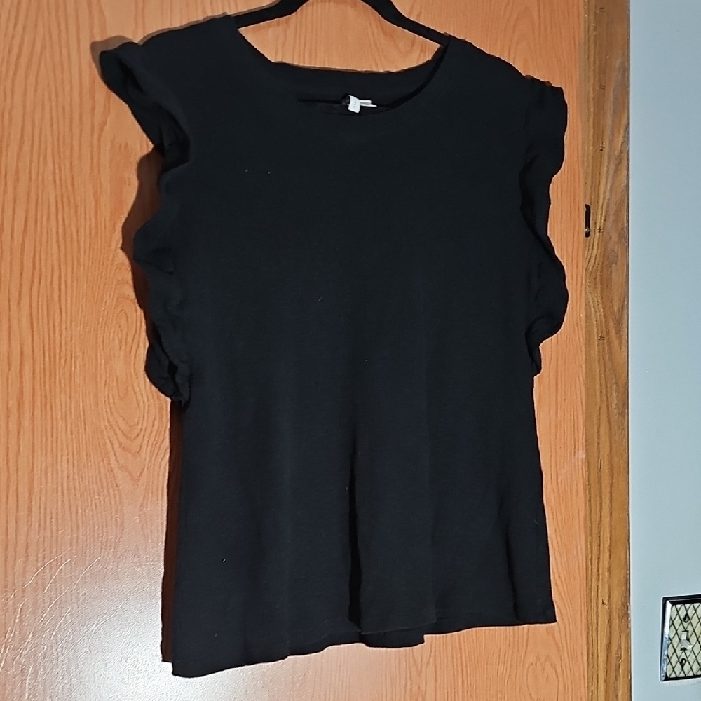 Cato Black Flutter Sleeve Blouse, Cute And Soft Size XL